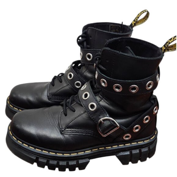Dr Martens AUDRICK Hardware Leather Platform Boots Women's SOFT COMFORTABLE  10L - Picture 7 of 16